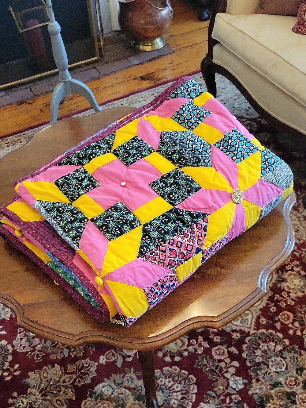Vintage Handmade  Patchwork Quilt